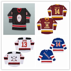 Top stitched Men Movie J.Cole Hockey Jerseys 14 Forest Hills Dr. Embroidery JASON VORHEES 13 FRIDAY THE 13TH BLACK JERSEY Black White Yellow 14 Will Smith BEL-A
