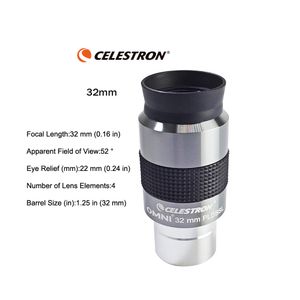 Celestron omni 32 mmアイピース天文学用の完全なマルチコーティング金属