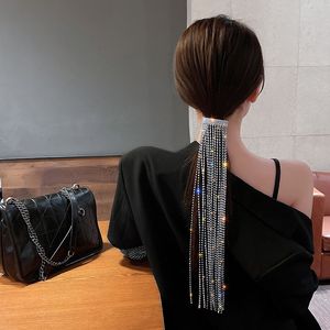 Jewelry Gift Clip Hairpin Rhinestones Long Chain Hairwear Gifts Hairpin For Women Girls