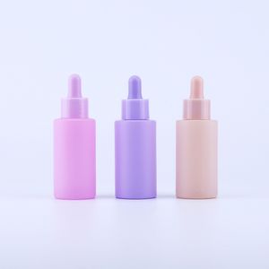 100Pcs 40ml Dropper Bottle Tubes Colour Glass Aromatherapy Refillable Bottle for Essential Massage Oil Pipette Container