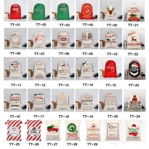 2023 Weihnachtsgeschenktüten Große schwere Canvas-Tasche Santa Sack Kordelzug mit Rentieren DHL GJ0711