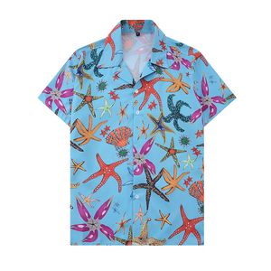 2022 Ny sommardesigner tröjor Hawaii Silk Bowling Shirt Casual T Shirts för män Lyxig kortärmad klänningskjorta