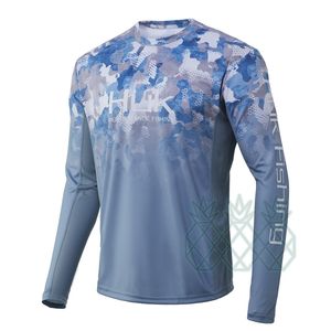 Huk masculino camo manga longa camisa de pesca desempenho camisa de pesca secagem rápida roupas ao ar livre protetor solar anti-uv camisa de pesca 220812