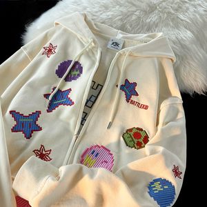 Women's Hoodies Sweatshirts Deeptown Harajuku Anime Zip Up Women Hippie Japanese Y2k Oversized Kawaii Casual Female Cute Pattern Fashion 230206