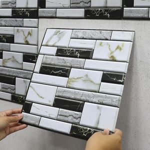 Self-Adhesive 3D PVC Wall Stickers: Waterproof Tile Stickers for Kitchen, Cupboard, Bathroom Decor