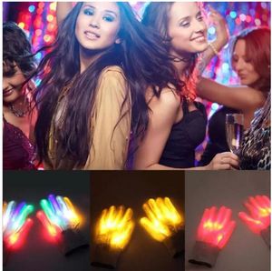 Party Christmas Gift LED Colorful Rainbow Glowing Gloves Novelty Hand Bones Stage Magic Finger Show Fluorescent Dance Flashing Glove FY5146 C0620X03