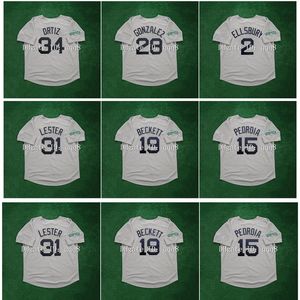 Na85 2012 Jersey de beisebol vintage David Ortiz Adrian Gonzalez 100º aniversário Dustin Pedroia Jacoby Ellsbury Jon Lester Josh Beckett Retro