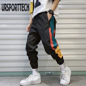 Calça masculina jogadora cargo hip hop streetwear casual calças de rua alta cintura elástica harém techwear Multi 220826