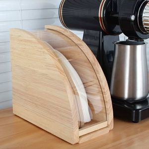 Kahve Filtresi Kağıt Saklama Kutusu Toz geçirmez Kahve V60 Fan şeklindeki Raf Evrensel Barista Araçları 220509