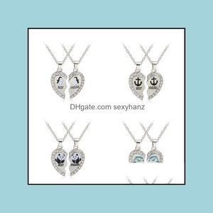 Pendant Necklaces Pendants Jewelry 2 Pcs New Design Love Heart English Letter Bff Necklace Friendship Best Friends Forever Drop Delivery 2