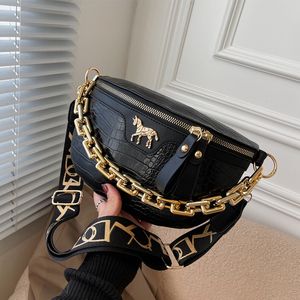 Крокодил Crossbody сумка женская мода цепь талия сумка из искусственной кожи Fanny Pack дизайнер талии сумки женский ремень сумка путешествия сундук