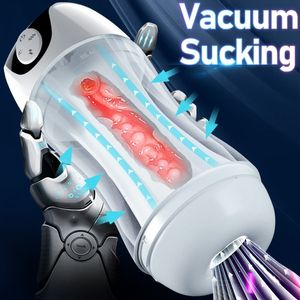 Wholesale men real sex toy resale online - Sex Toy Massager Automatic Masturbation Cup for Men Sucking Heating Real Vagina Vibrator Pussy Pocket Handsfree Sex Machine Toys Adults