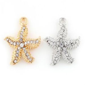 23x20mm Gold Silver Color st Starfish Pendant Charm Diy Hang Accessory Fit For Floating Locket Jewelrys241C