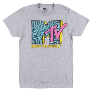 MTVミュージックテレビTシャツメンズレトロロックヒップホップテレビティーヘザーグレーファッションTシャツメンコットンブランドTEESHIRT 220509