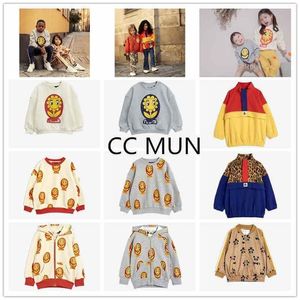 20MR autumn and winter children's embroidered round neck pullover sweater for boys and girls full print sunflower hooded sweater LJ201128