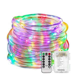 Strings Outdoor String Lights 10M 100LEDs Battery Operated LED Rope Tube For Patio Easter Christmas Party Wedding HolidayLED