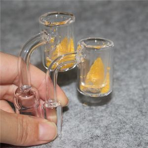 Nowy Palenie Złoty Kolorowe Piasek 10 14 18mm Mężczyzna Kobieta Podwójny Kwarcowy Thermal Banger Paznokci 2mm Grubość Grubość Dolna Kwarcowy Nails do Dab Rigs Bong Water Rury