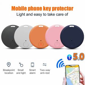 Portable Mini Wireless Bluetooth 5.0 GPS Tracker Smart Anti Lost Alarm Device Recording Smart Finder med nyckelring Metal Ring för iOS Android -smartphone