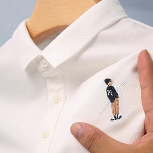 男子ポロスハイエンド刺繍シャツメンズサマーズトレンドラペル通気性カジュアルな用途の多い高級Tシャツウェアマンズメンズマンズ