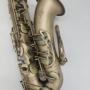 Wysokiej klasy tenorowy saksofon model 54 Antyczna miedziana szczotkowana matowa kropla powierzchniowa B Mosiężna mosiężna Abalone Podwójny podwójny instrument wiatru drewnianego