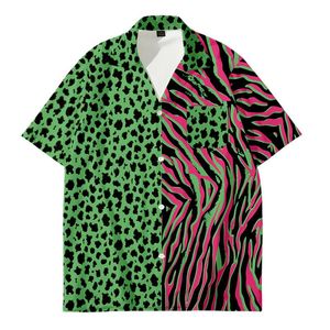 Herr-T-shirts Casual Leopardskjorta för vuxen Sommar Dam T-shirt Herr Blustryck Lösa kortärmade kläder Plus Size 6XL Holiday StreetwearM