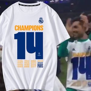 2022 New Mens Women Designers T Shirt Fashion Men S Casual Classic Europe Champions Cup del Real Madrid 14 corone T-shirt edizione commemorativa in loco