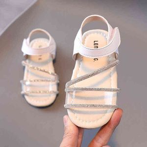 1 2 3 4 5 6 лет малыш мода 2021 Летние девочки Сандалии детская пляжная обувь принцесса Rhineston Элегантная детская обувь детские сандалии G220523
