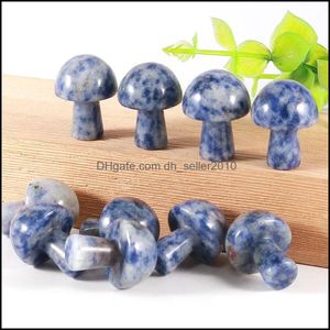 Stone 20mm Mini Mushroom Plant Staty Ornament Sodalite Carving Home Decoration Crystal Polering DHSeller2010 Drop DHQVZ