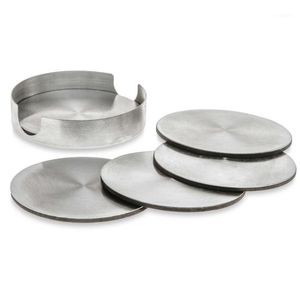 Mats & Pads Pcs Stainless Steel Round El Beer Cup Holder Placemat Set Metal Heat Insulation EVA Protector