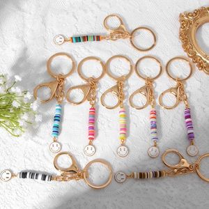 Keychains multicolor cura sorriso de chave de chave de chave de chave de chave para saco para presente de moda feminina jóias de garotas lucken metal emel22