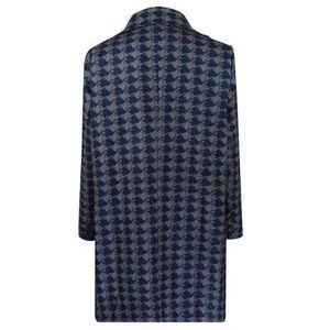 남자 양모 블렌드 겨울 미드 길이 옷 칼라 패션 프린트 코트 재킷 T220811