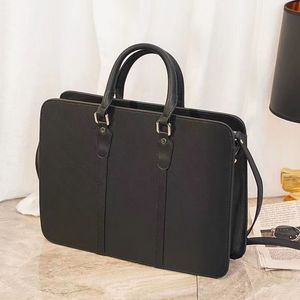 genuine leather laptop bags Designer Men Shoulder Briefcase Black Brown Leather Handbag Luxury Business Man Laptop Bag Messenger Bags with dust bag