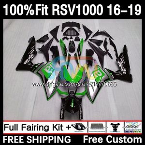 Spritzgusskörper für Aprilia RSV4 RSV 1000 RSV-1000 RSV1000R 16-19 Karosserie 5DH.102 RSV1000 R RR 16 17 18 19 RSV1000RR 2016 2017 2018 2019 OEM-Verkleidung schwarz grün