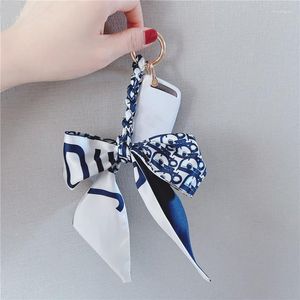 Keychains Handmade Fashion Scarves Key Holder Bag Jewelry Pendant Car Ring Detachable Ribbon Scraf Bowknot DIY Lace Bows Miri22