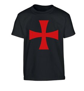 メンズTシャツ騎士団テンプラーフラッグクロス聖書中世の十字軍Tシャツ。夏のコットンOネック半袖メンズTシャツS-3XL