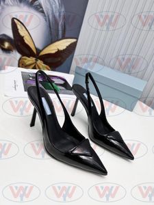 Moda Milan Sandalet Fırça deri arkası açık açık yüksek topuklu pompalar Yaz Rahat kadın bayan ayakkabıları mokasen Hakiki Patent terlik Tasarımcı lüks BOYUT 35-41
