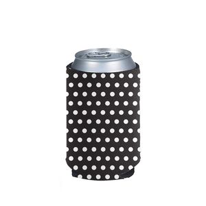 4PCSSet zwart polka dot print bier kan koeler drink cup mouw isolator wrap deksel aangepaste auto fleshouders 220707
