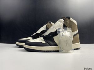 New with High OG Dark Mocha Grey 1s I men basketball shoes sports trainer sneakers top quality size 4-13