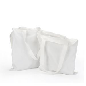 Blanko-Sublimationstasche, DIY-Umhängetaschen aus weißem Polyester-Baumwollstoff, Wärmeübertragungsdruck-Tragetaschen für Lebensmittel