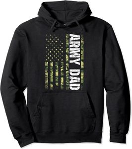 Felpe con cappuccio da uomo Proud Army Dad United States USA Flag Gift For Father's Day Pullover Felpa con cappuccio da uomo