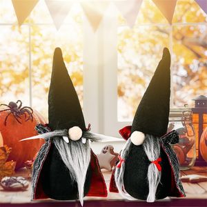 Black Witch Cloak Hat Hat Vampiro Doll Party Dwarf Plush Plush Reched Toy Decoration Presente de Halloween Supplies Acessórios 9 8HB Q2