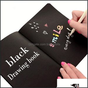 Pappersprodukter kontorsskola levererar affärsindustri A4 A5 Black Sketch Stationery Notepad Bok för att måla Ding Diary Journal Creat