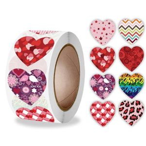 Confezione regalo 500 pezzi Etichette a forma di cuore San Valentino Adesivo per imballaggio in carta Caramelle Dragee Borsa Scatola Imballaggio Matrimonio Grazie Adesivi Regalo