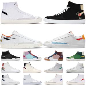 2022 Blazer Mid 77 Vntage Men Women Casual Shoes High Low White Black White Indigo Multi Color Arctic Punch Pine Green Mens Trainers Platform Sneakers