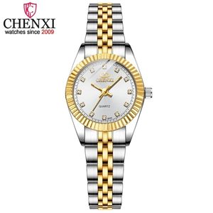 Chenxi Women Golden Silver Classic Quartz Watch女性エレガントな時計豪華なギフトウォッチレディース防水腕時計220517