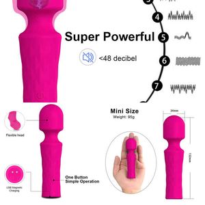 NXY Vibratoren 10 Modi Leistungsstarker Mini-AV-Vibrator Zauberstab für Frauen Klitoris-Stimulator Weiblicher Masturbator Warenspielzeug Erwachsene 18 220427