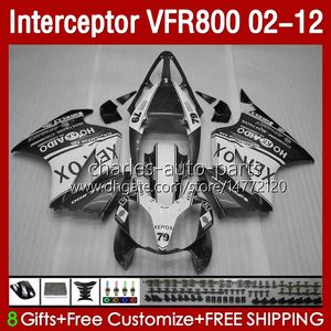 Body For HONDA Interceptor White grey VFR 800RR 800 VFR800 RR CC VFR800RR 02 2002 2003 2004 2005 2006 2007 129No.132 800CC 02-12 Bodywork VFR-800 08 09 10 11 12 Fairing