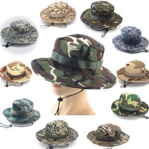 Wielokamowy taktyczny Airsoft Camouflage Busket Boonie kapelusze na zewnątrz polowanie na piesze wędkarstwo Wspinaczka rybak panama wojskowy czapka