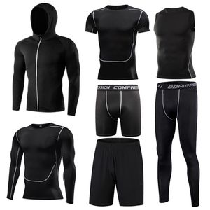 Men's Sports Suit de traje de compressão Roupa de ginástica de fitness para conjuntos de jogging Running Sportwear Treinamento Exercício de exercícios de exercícios 220610