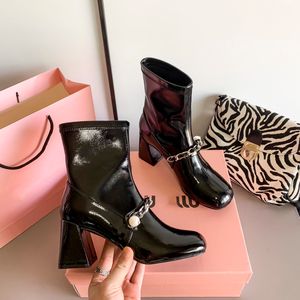 Designer pearl high-heeled boots high-level quality